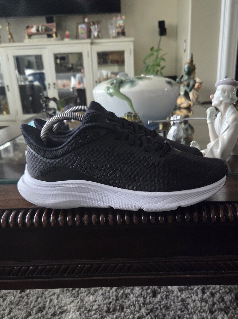 Hoka One One Solimar Mens Black and White Running Sneakers